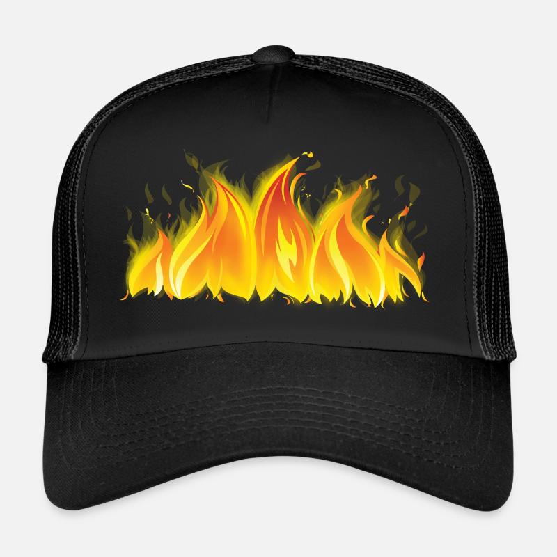fire 2 - Trucker Cap - Schwarz/Schwarz