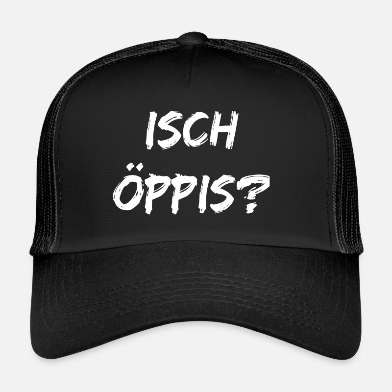 isch öppis Mundart - Trucker Cap - Schwarz/Schwarz