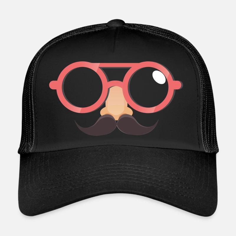 Brillen und Schnurrbart Trucker Cap