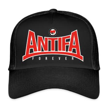 Antifa für immer - Trucker Cap - Schwarz/Schwarz - Vorne
