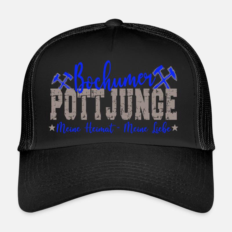 Bochumer Pottjunge Ruhrpott Bochum - Trucker Cap - Schwarz/Schwarz