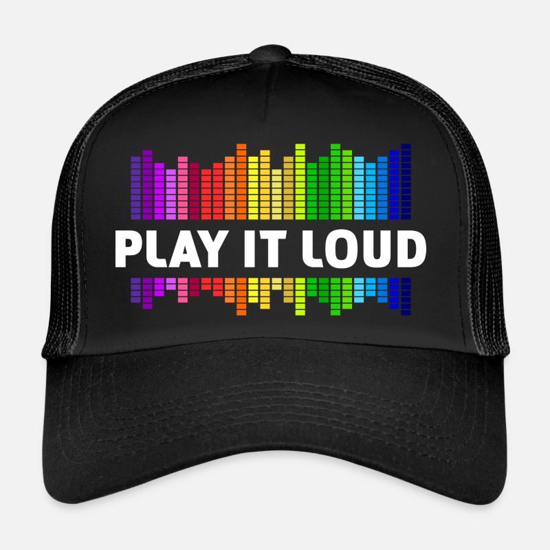 Play it loud Equalizer Musik Regenbogen bunt Disko Trucker Cap