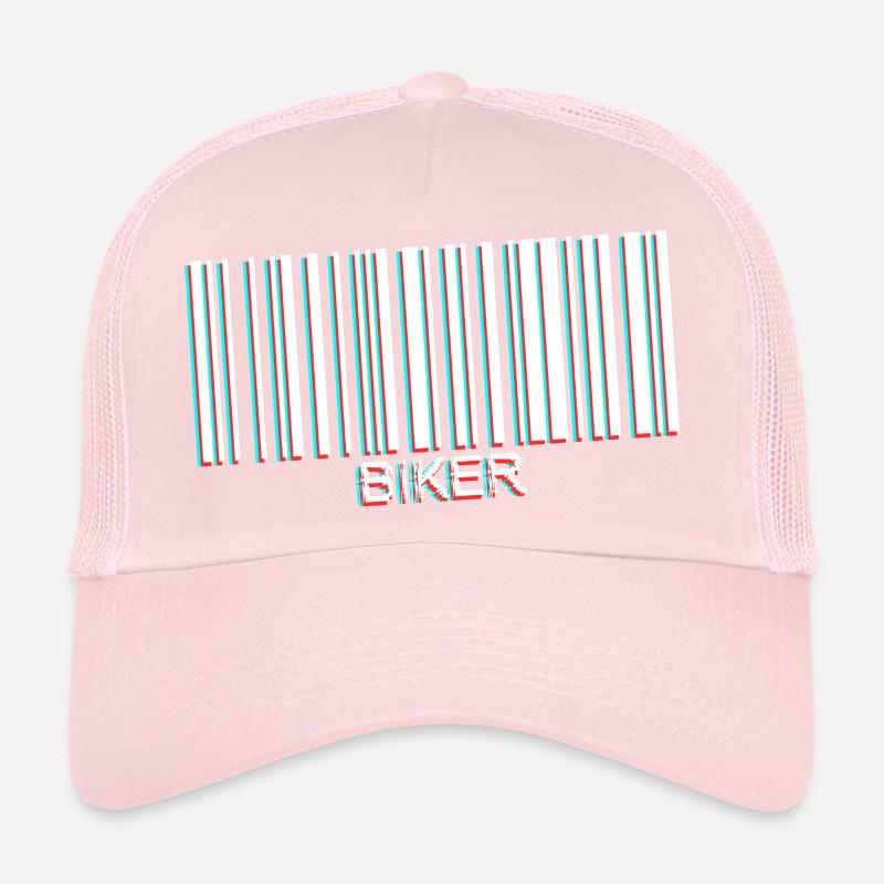 code barre biker white Casquette trucker 