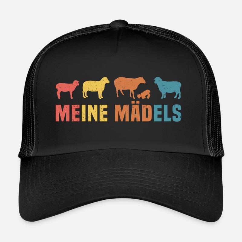 meine mädels Schafe - Trucker Cap - Schwarz/Schwarz