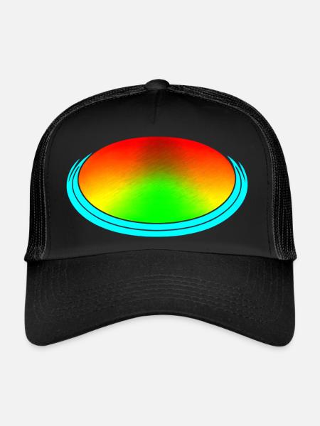 Rainbow dégradé coloré cool rétro tendance Art 1 - Casquette trucker  - noir/noir - Devant