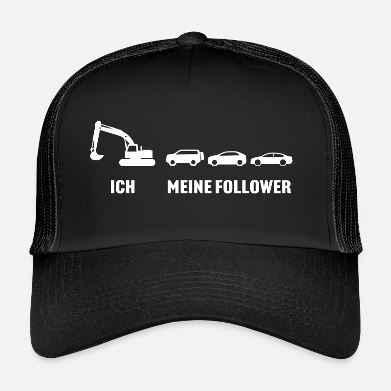 Bagger baustelle ich meine follower baggerfahrer - Trucker Cap - Schwarz/Schwarz