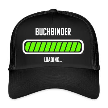 Buchbinder Beruf Loading Ladebalken - Trucker Cap - Schwarz/Schwarz - Vorne