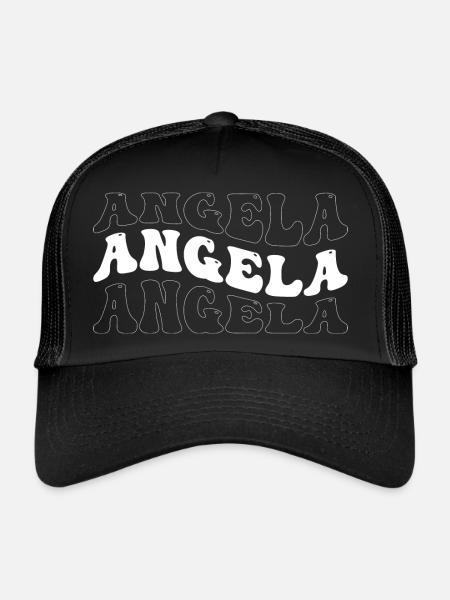 Drôle Angela Groovy 4 Hommes Femmes Cool Angela Cravate - Casquette trucker  - noir/noir - Devant