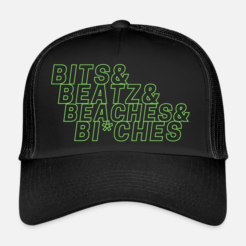 Bits Beats Beaches and Bi*ches Trucker Cap