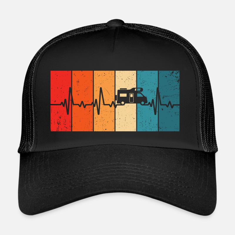 Camping rétro heartbeat camping-car camping Casquette trucker 