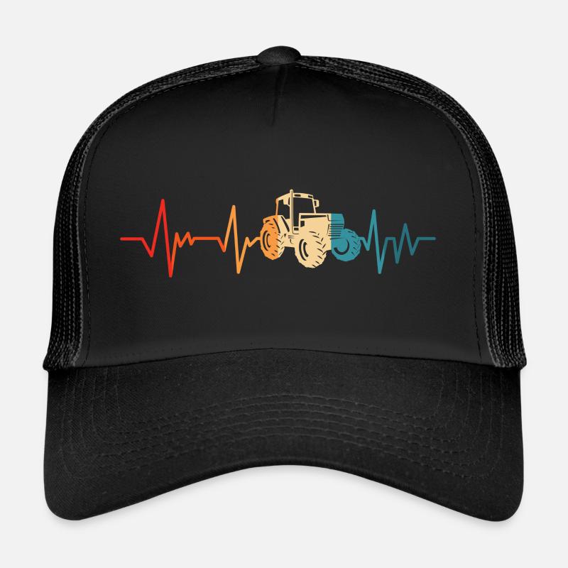 Retro Tractor Farmer Heartbeat Tractor Farmer Trucker Cap