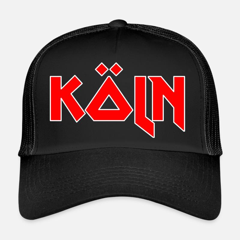 Modisches Heimat KÖLN Metal-Design - Trucker Cap - Schwarz/Schwarz