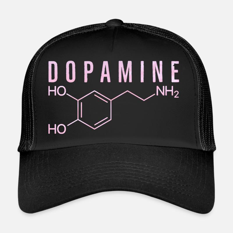 Molécule de dopamine - Casquette trucker  - noir/noir