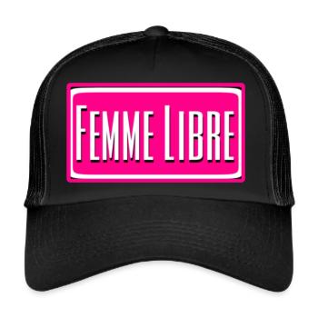 FEMME LIBRE vintage logo - Casquette trucker  - noir/noir - Devant