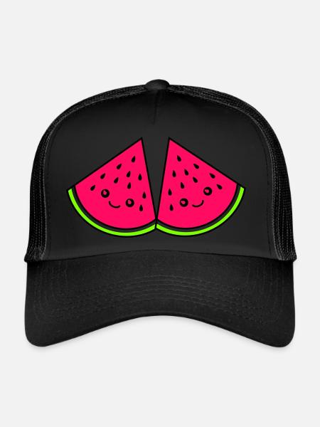 melon funny - Trucker Cap - black/black - Front