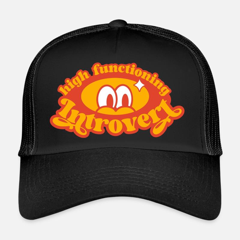 Hochfunktional introvertiert, lustig retro - Trucker Cap - Schwarz/Schwarz
