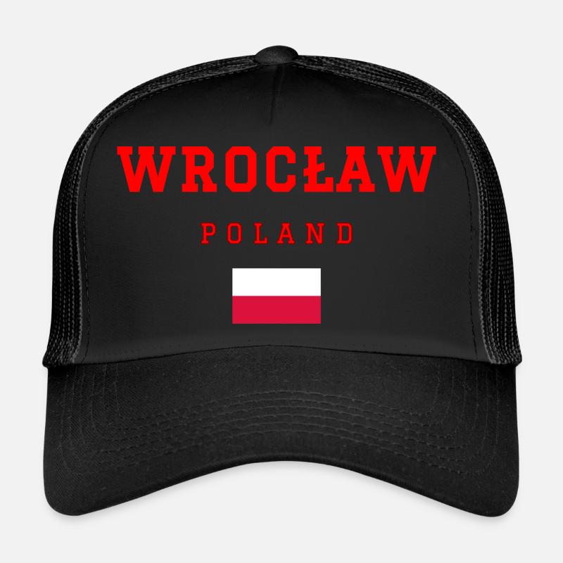 Wroclaw Polen - Trucker Cap - Schwarz/Schwarz