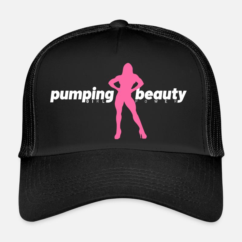 Pumping Beauty Pink and White Trucker Cap