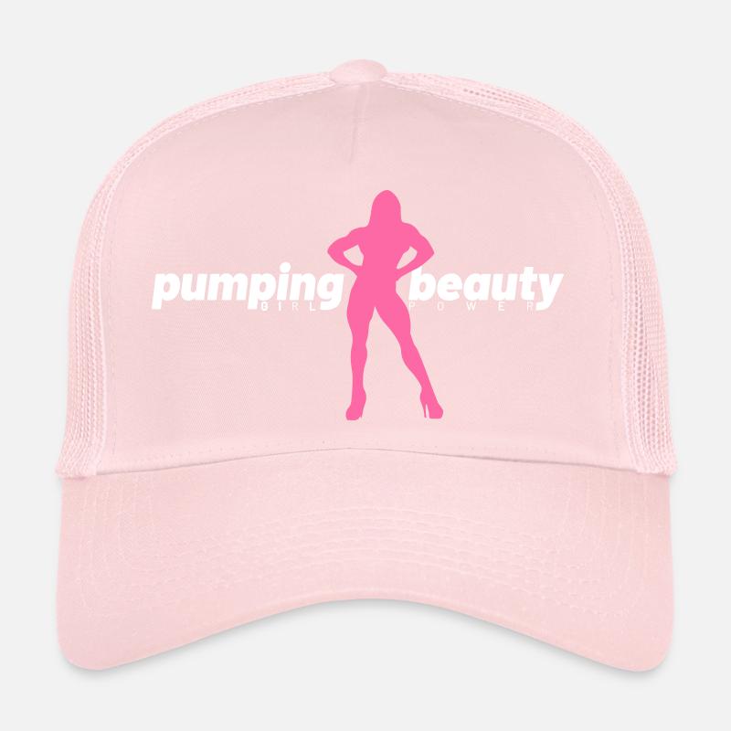 Pompage Beauté Rose et Blanc Casquette trucker 