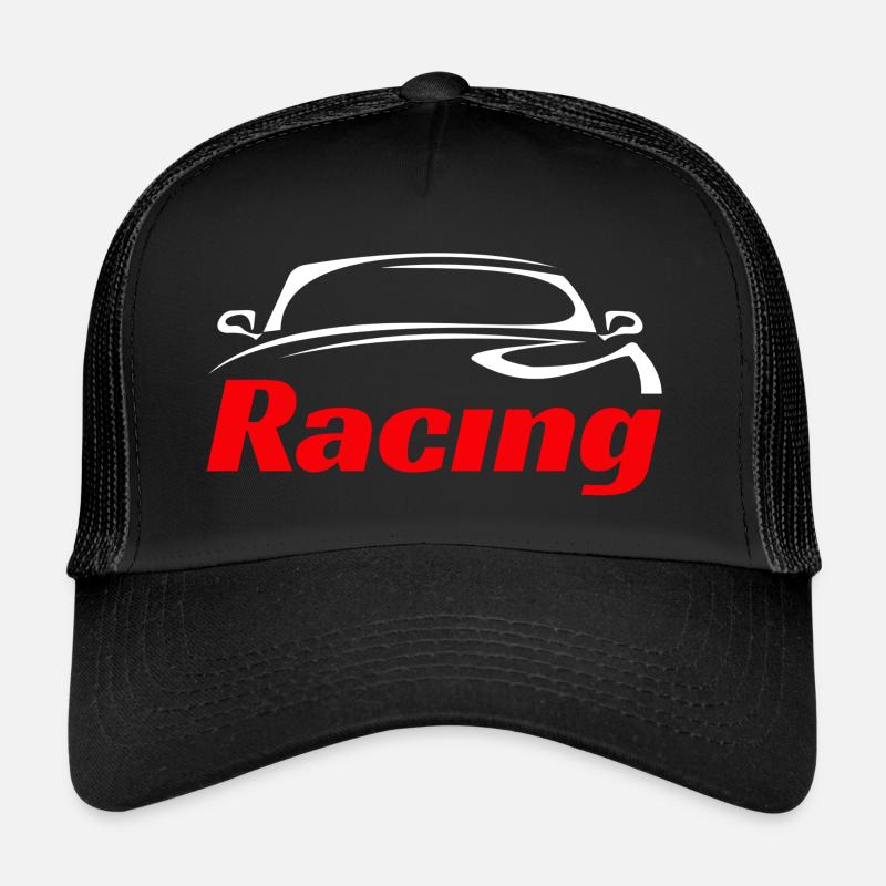 Rennwagen 🤍❤️ - Trucker Cap - Schwarz/Schwarz