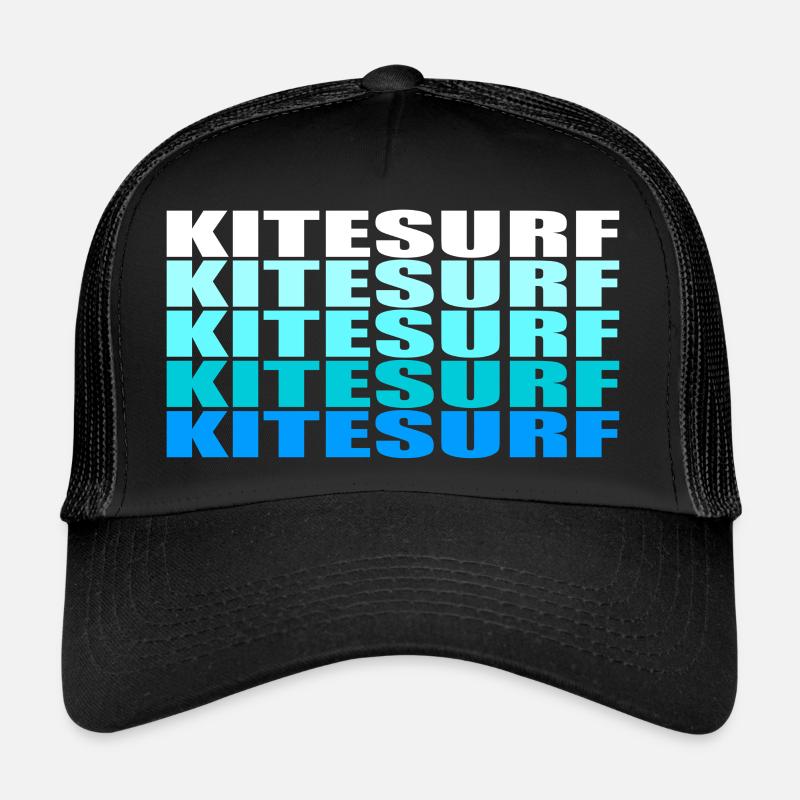 Kitesurf - Trucker Cap - Schwarz/Schwarz