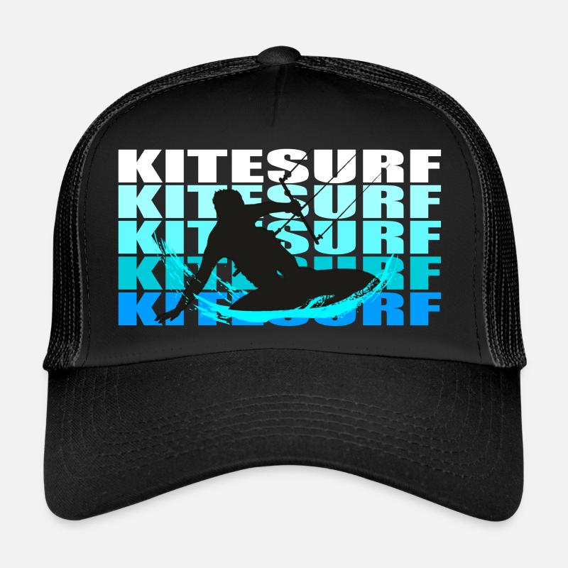 Kitesurf - Trucker Cap - Schwarz/Schwarz