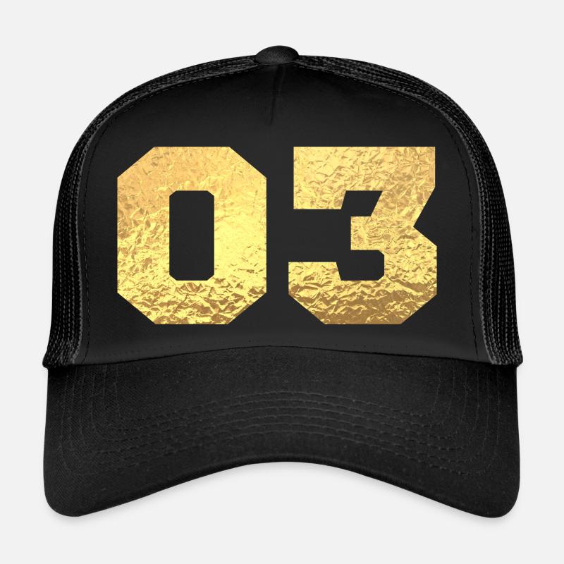 Numéro 3 paillettes doré -3e anniversaire Casquette trucker 