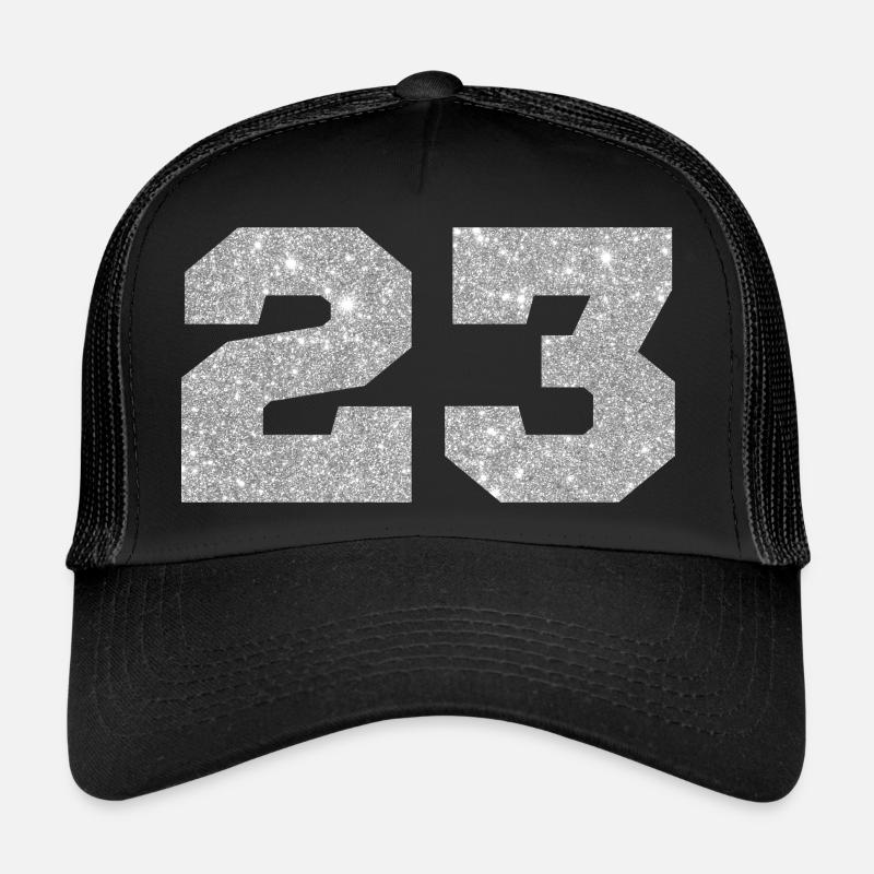 Number 23 Silver Glitter - 23rd Anniversary Trucker Cap