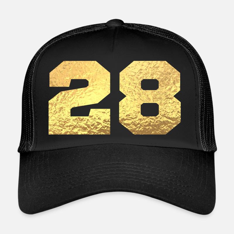 Numéro 28 paillettes doré - 28e anniversaire Casquette trucker 