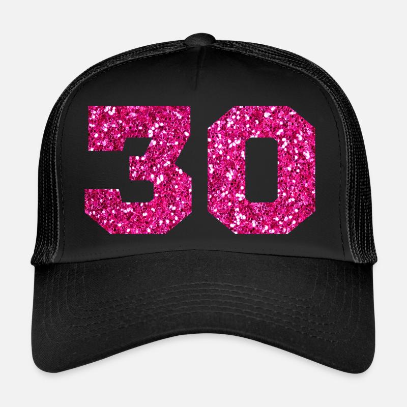 Numéro 30 paillettes rose - 30e anniversaire Casquette trucker 