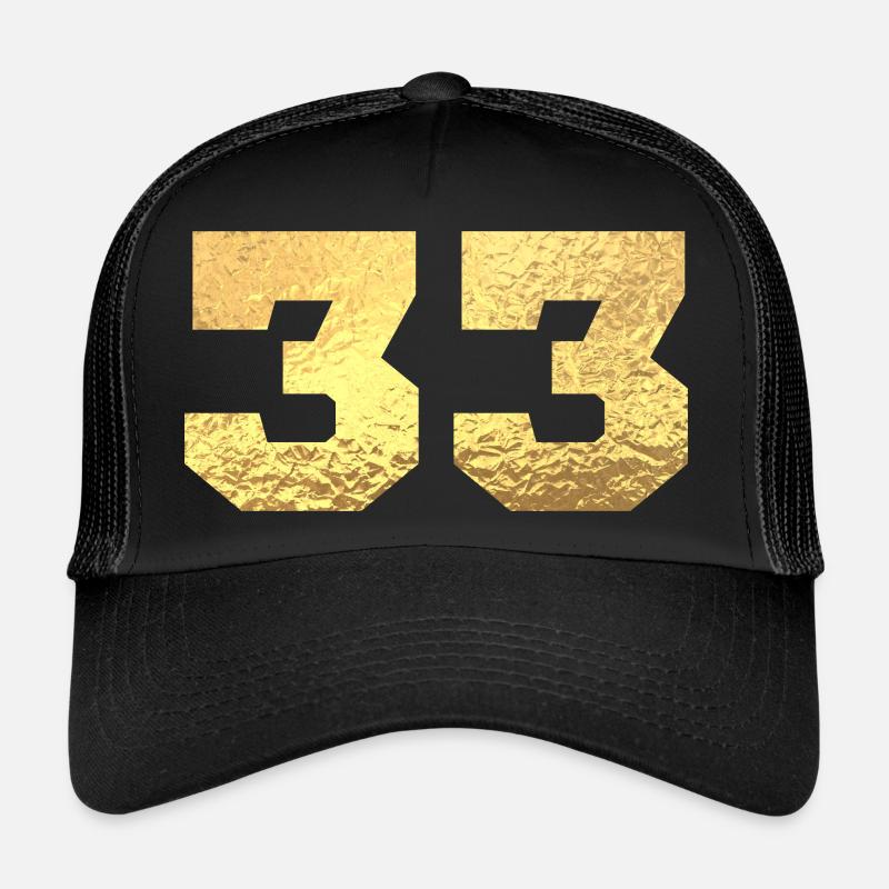 Number 33 Gold Glitter - 33rd Anniversary Trucker Cap