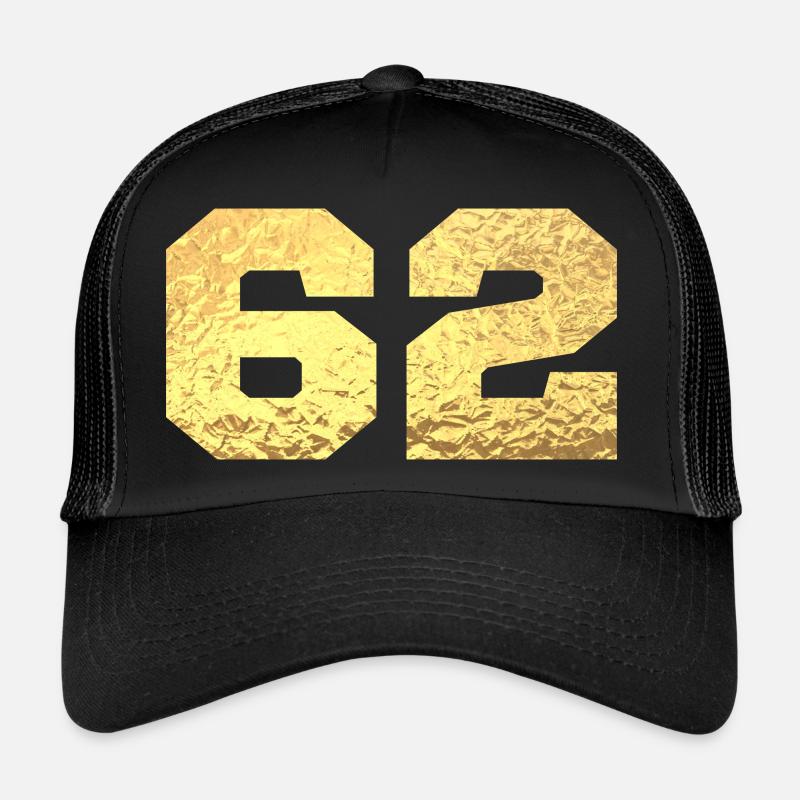 Numéro 62 paillettes doré - 62e anniversaire Casquette trucker 