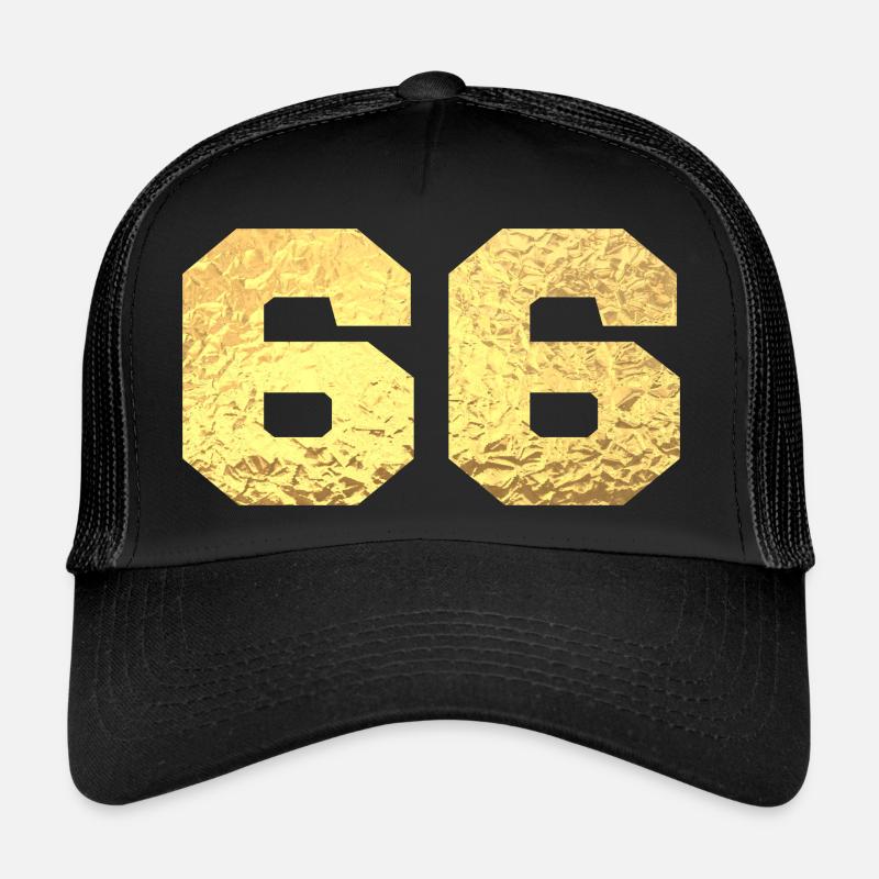 Numéro 66 paillettes doré - 66e anniversaire Casquette trucker 