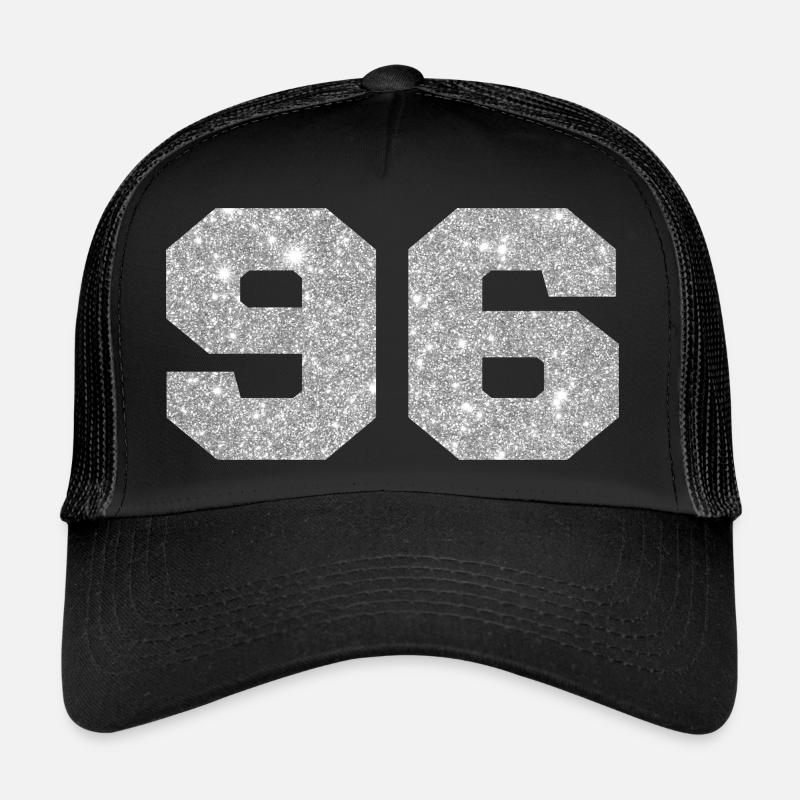 Number 96 Silver Glitter - 96th Birthday Trucker Cap