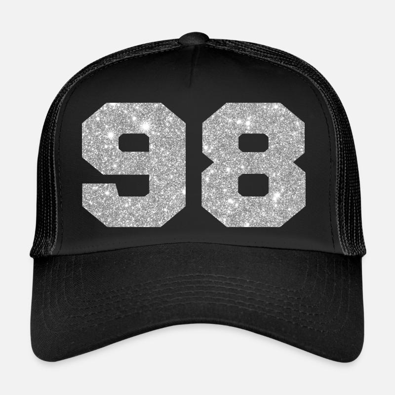 Number 98 Silver Glitter - 98th Anniversary Trucker Cap