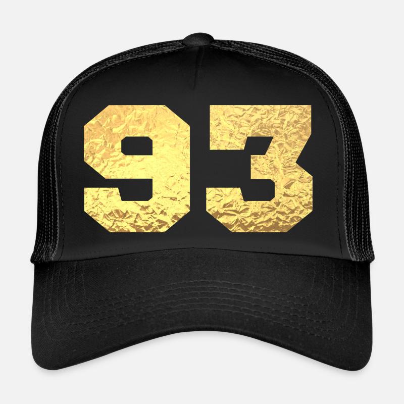 Numéro 93 paillettes doré - 93e anniversaire Casquette trucker 