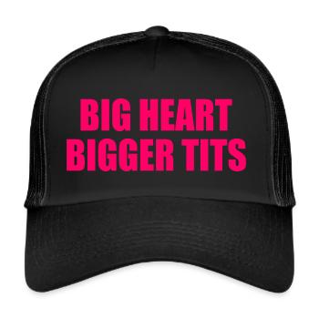 big heart bigger tits - Trucker Cap - Schwarz/Schwarz - Vorne