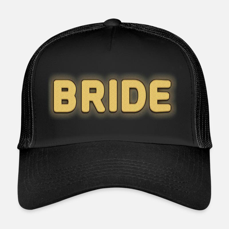 Conception élégante de texte de mariée pour la tenue de mariage Casquette trucker 
