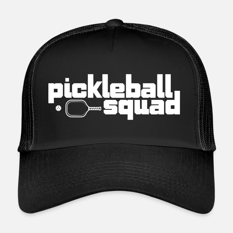 Pickleball Squad, Play Pickleball und Dink Kitchen - Trucker Cap - Schwarz/Schwarz