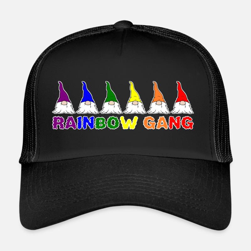 Imp dwarf rainbow gear funny cute - Trucker Cap - black/black