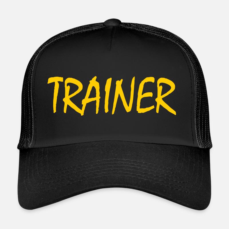 TRAINER - Trucker Cap - Schwarz/Schwarz
