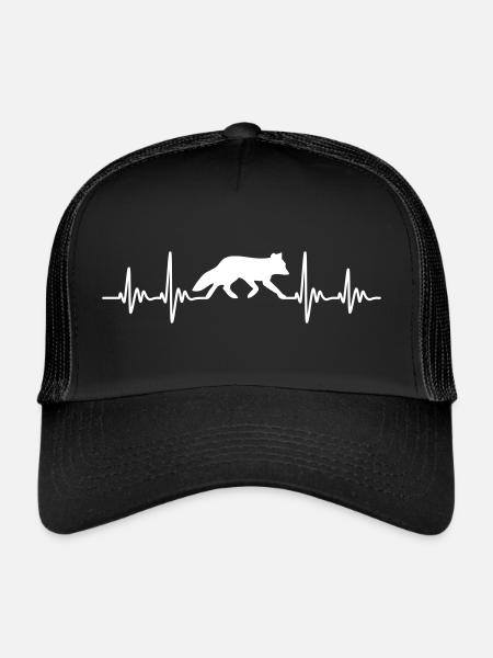 Fuchs Puls Wild Natur Geschenk - Trucker Cap - Schwarz/Schwarz