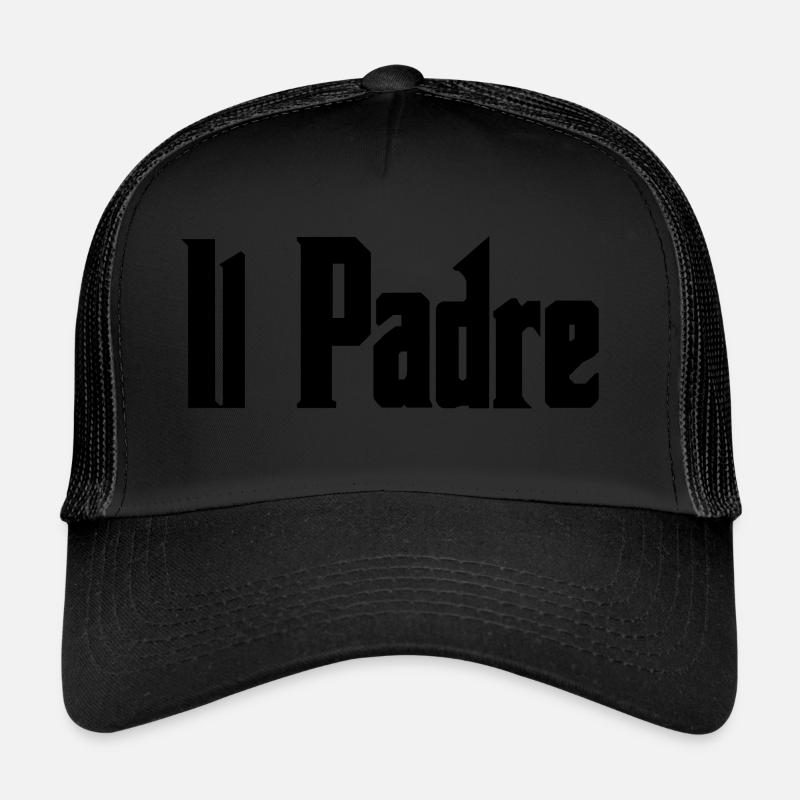Il Padre, noir, texte Casquette trucker 