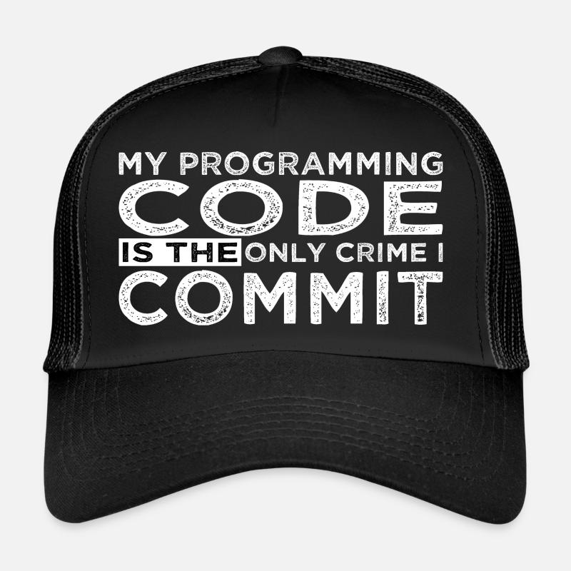 zocker engineering joke hacker superpower coder - Trucker Cap - Schwarz/Schwarz