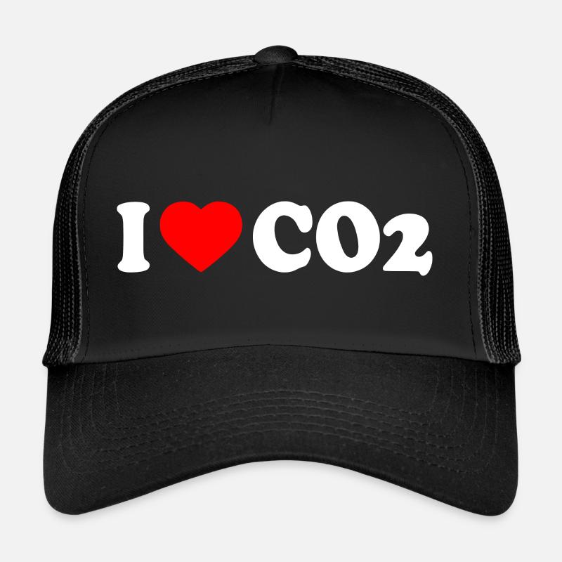 I love co2 - Trucker Cap - Schwarz/Schwarz