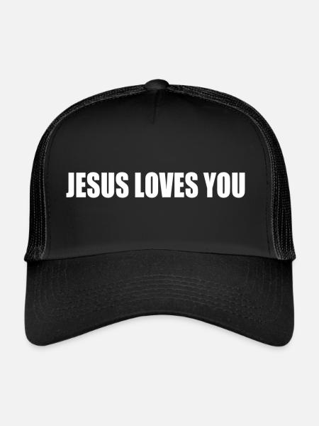 Jesus loves you - Casquette trucker  - noir/noir - Devant