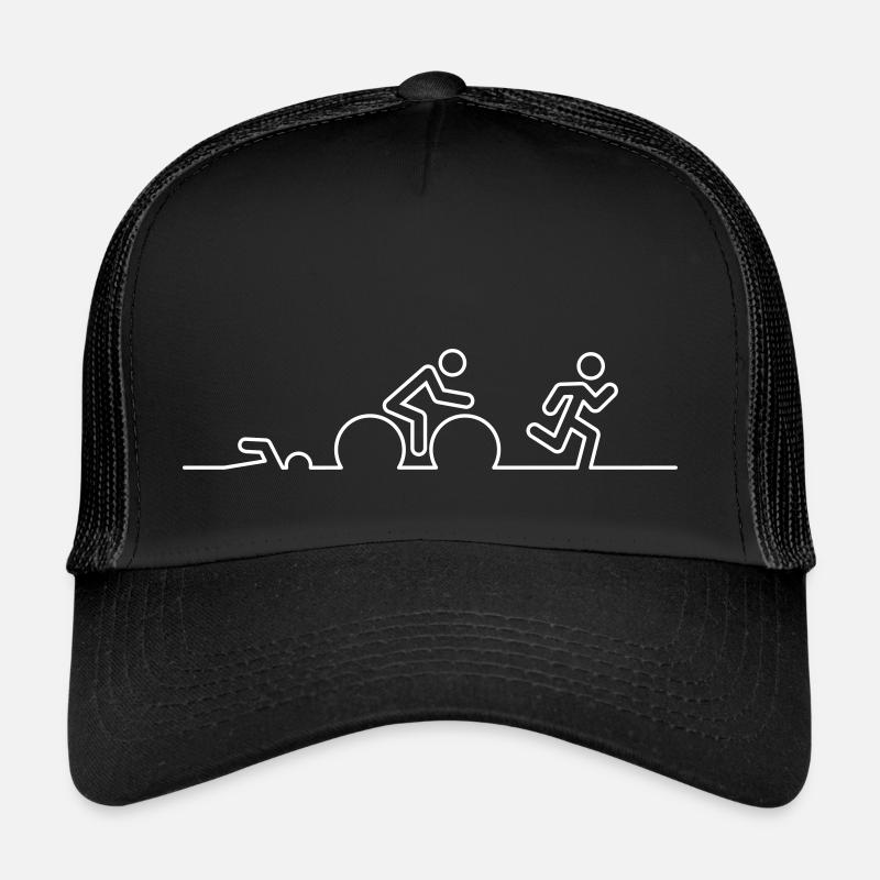 Triathlon, natation, cyclisme et course à pied. Casquette trucker 