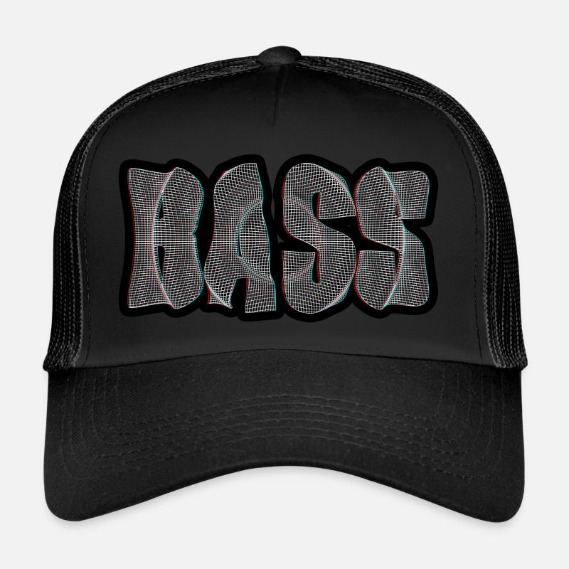 Bass Texte 3D - Casquette trucker  - noir/noir