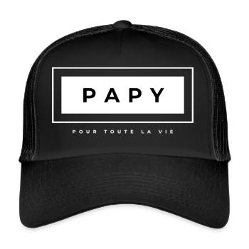 Papy - Casquette trucker  - noir/noir - Devant