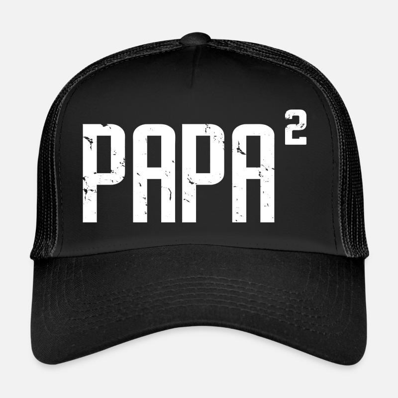 Papa von 2 Spaß Papa von zwei Vatertagsgeschenk - Trucker Cap - Schwarz/Schwarz